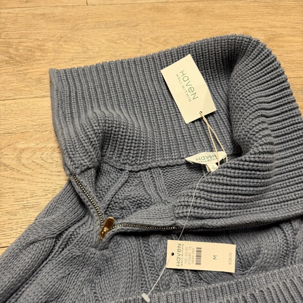 Haven Well Within Side Zip Cowl Neck Cable Knit Sweater Size Medium NWT - Picture 8 of 11